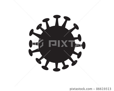 The Covid-19 coronavirus molecule. The sign of the coronavirus. Flat medical vector illustration 86619313