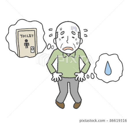 Elderly man feeling urinary 86619316