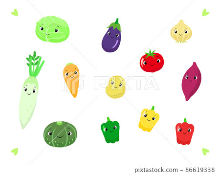 Cute vegetable character set 86619338