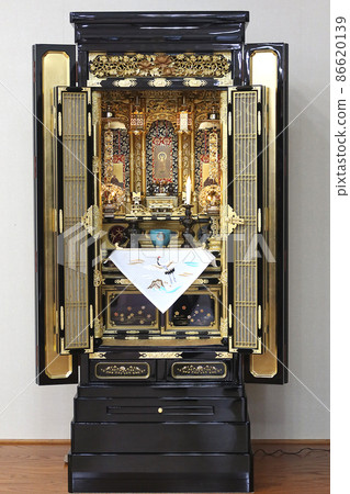 Jodo Shinshu Honganji School (Nishi Honganji) decoration for the golden Buddhist altar ritual 2 Jodo Shinshu Honganji School (Nishi Honganji) decoration for the golden Buddhist altar ritual 2 86620139