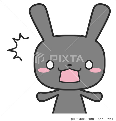 Surprised upper body rabbit Surprised upper body rabbit 86620663