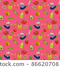 Pink seamless vegetable background 86620708