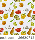 Seamless vegetable background 86620712