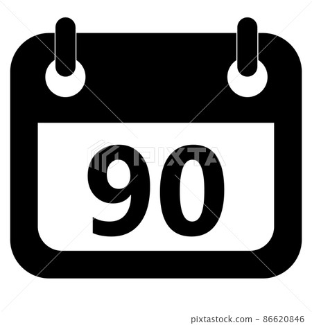 three months icon on white background. 90 days sign. flat style.  86620846