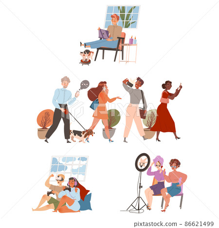 Exhausted tired people set. Professional burnout syndrome, stressed persons cartoon vector illustration Exhausted tired people set. Professional burnout syndrome, stressed persons cartoon vector illustration 86621499