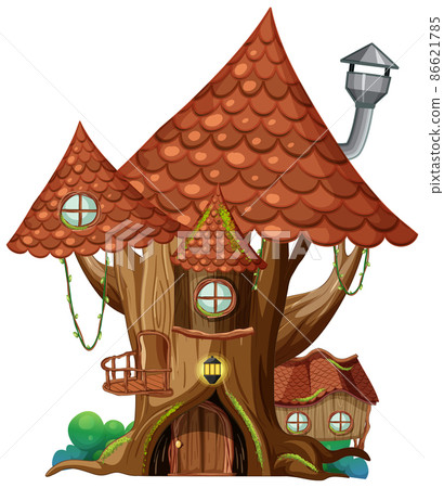 Fantasy tree house inside tree trunk 86621785