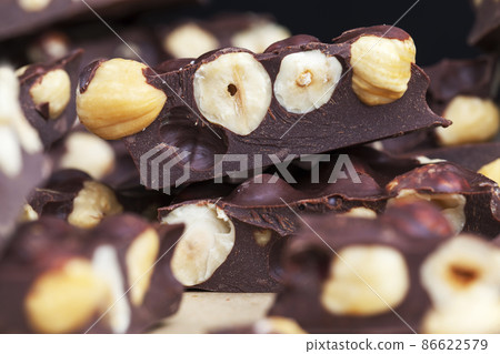 homemade chocolate with lots of cocoa and hazelnuts 86622579