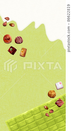 Matcha chocolate cream background material 86622819