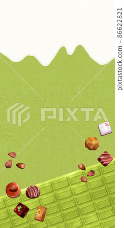 Matcha chocolate cream background material 86622821
