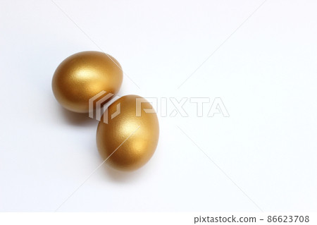 The golden eggs isolated on the white background The golden eggs isolated on the white background 86623708