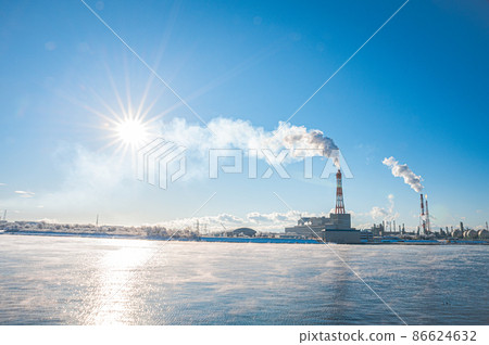 Tomakomai factory scenery Tomakomai factory scenery 86624632