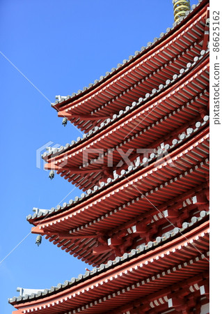Five-storied pagoda of Hondoji Temple in Matsudo City 86625162