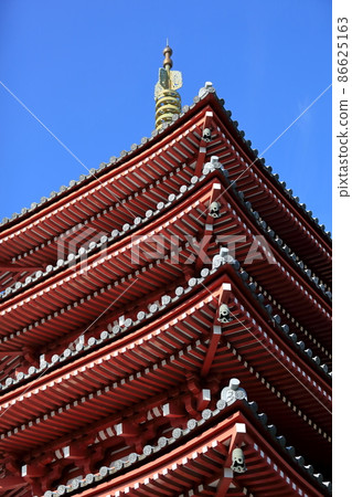 Five-storied pagoda of Hondoji Temple in Matsudo City Five-storied pagoda of Hondoji Temple in Matsudo City 86625163