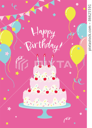 Birthday cake background illustration for birthday party Birthday cake background illustration for birthday party 86625591