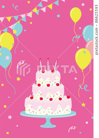 Birthday cake background illustration for birthday party 86625593