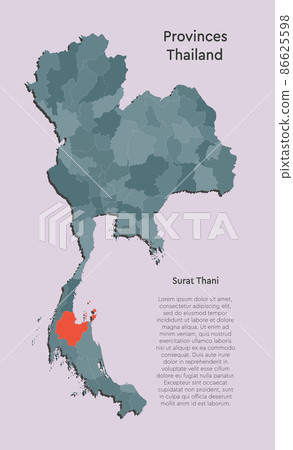 Vector map country Thailand and region Surat Thani Vector map country Thailand and region Surat Thani 86625598