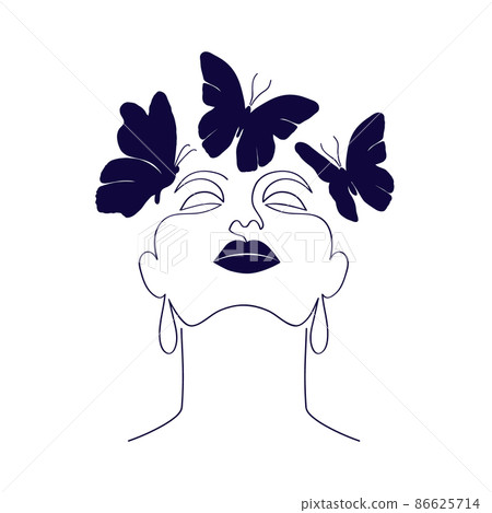 Minimal woman face Minimal woman face 86625714
