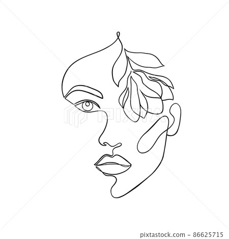 Female face with flower 86625715
