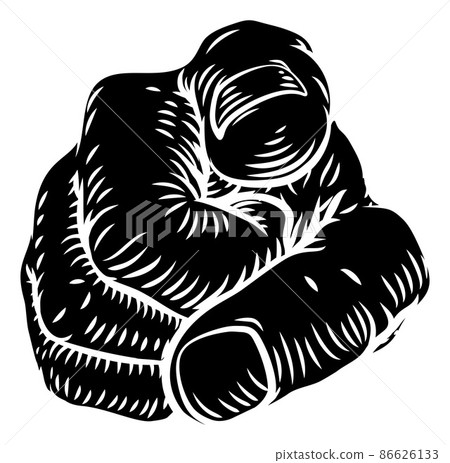 Hand Pointing Finger At You Vintage Woodcut Style Hand Pointing Finger At You Vintage Woodcut Style 86626133