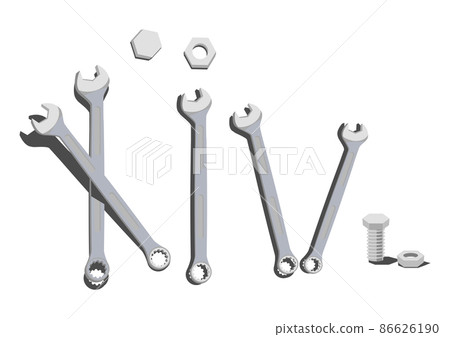 Illustration of the tool. Spanner and bolt clip art Illustration of the tool. Spanner and bolt clip art 86626190