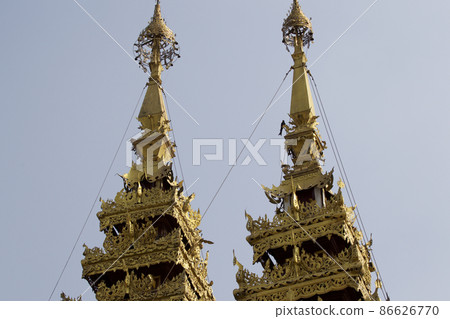 Buddhist temple complex Shwedagon is a historical symbol of Buddhism, Myanmar Buddhist temple complex Shwedagon is a historical symbol of Buddhism, Myanmar 86626770