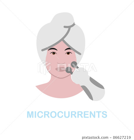 Microcurrents flat icon. Colored element sign from cosmetology collection. Flat Microcurrents icon sign for web design, infographics and more. Microcurrents flat icon. Colored element sign from cosmetology collection. Flat Microcurrents icon sign for web design, infographics and more. 86627219