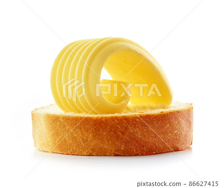 butter curl on bread slice butter curl on bread slice 86627415