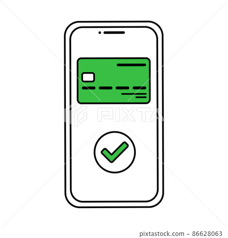 Vector illustration of cashless payment on smartphone 86628063