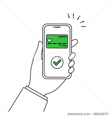 Vector illustrations of people doing cashless payments and online shopping on their smartphones 86628073