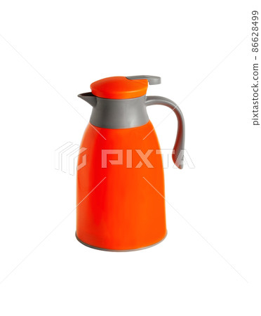 Orange thermos with a handle. 86628499