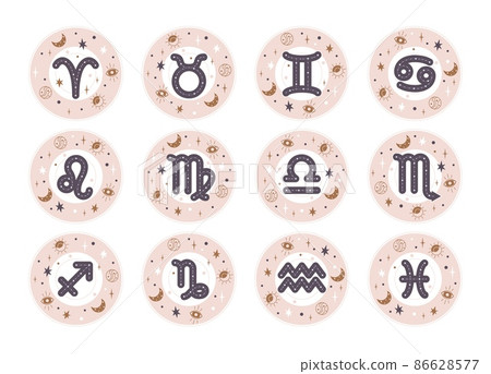 Horoscope Elements Vector - Zodiac Astrology... - Stock Illustration ...