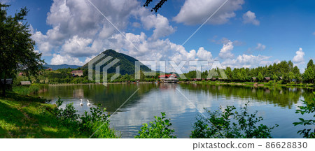 Lake "Siloam bath" Shayan, Zakarpatska region Ukraine 86628830