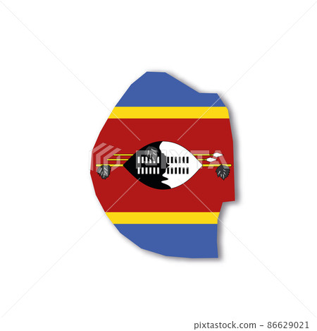 Swaziland national flag in a shape of country map Swaziland national flag in a shape of country map 86629021