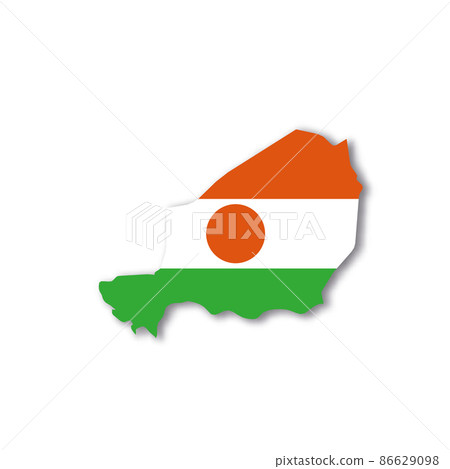 Niger national flag in a shape of country map Niger national flag in a shape of country map 86629098