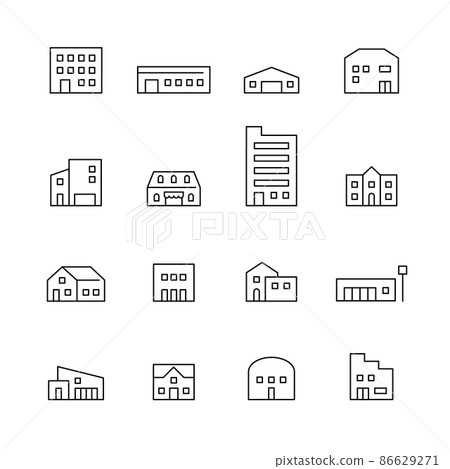 建築圖標集 建築圖標集 86629271