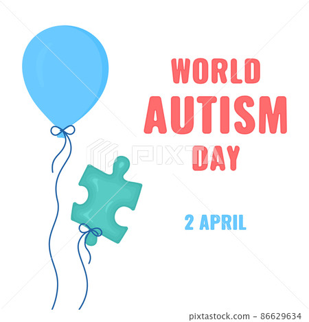 Autism awareness poster of puzzle piece balloon 86629634