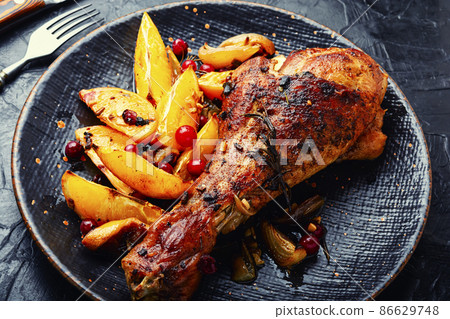 Turkey leg, fried meat 86629748