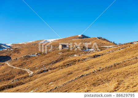 Lessinia Plateau Regional Natural Park in Winter - Italy Alps Verona Province Lessinia Plateau Regional Natural Park in Winter - Italy Alps Verona Province 86629795