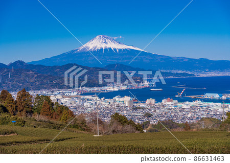（靜岡縣）從日本平，經過清水港，富士山 86631463