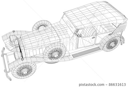 Retro car. Vintage car isolated on white background 86631613