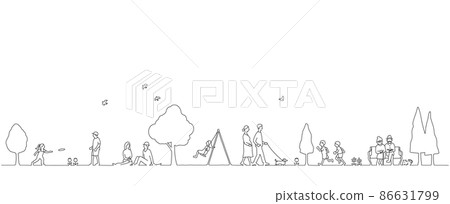 Park and people landscape background material 86631799