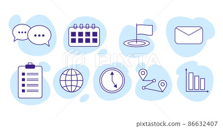 Business web icon set in flat style Business web icon set in flat style 86632407