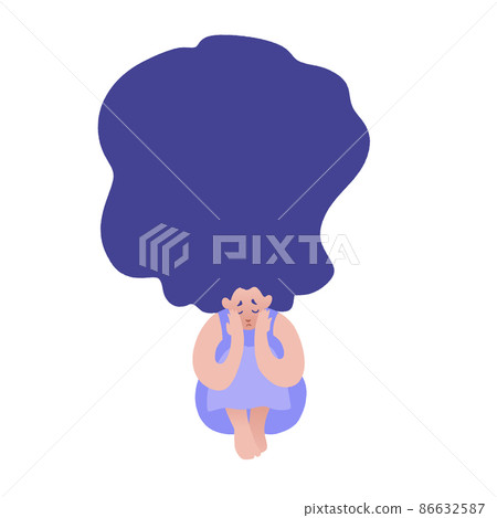 Young woman suffering from psychological diseases, anxiety. Young woman suffering from psychological diseases, anxiety. 86632587