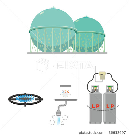 Illustration set about gas 86632697