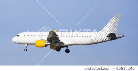 passenger plane lands at airport passenger plane lands at airport 86633146