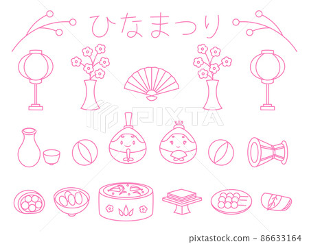 Hinamatsuri line drawing icon 86633164