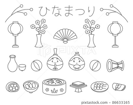 Hinamatsuri line drawing icon 86633165