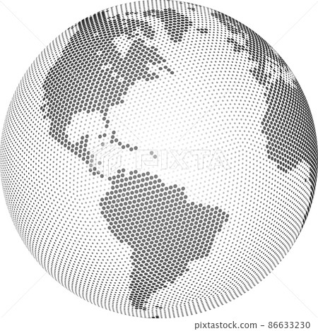 Globe shape, World map created from dots. Vector illustration Globe shape, World map created from dots. Vector illustration 86633230