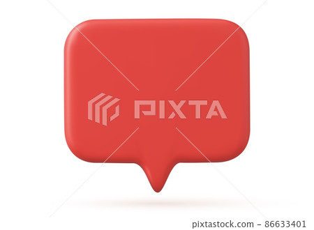 Blank red speech bubble pin 86633401