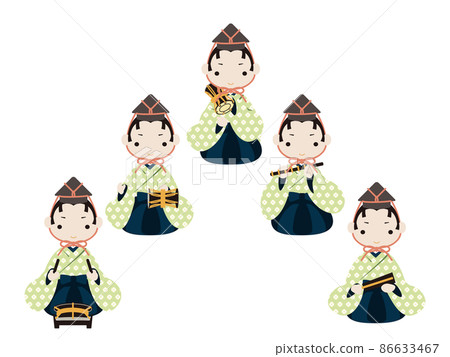 Illustration of Hina doll five musicians 86633467
